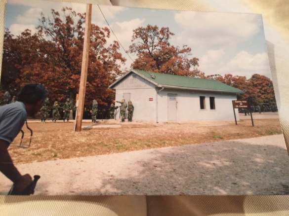 Picture of the actual gas chamber taken by my mother when they came up for graduation. Sorry, I was too lazy to get up to scan the pic, so I just took a photo of it. 